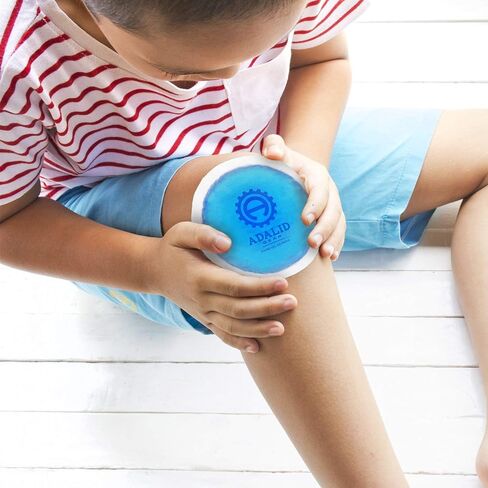 عبوات ثلج هلامية صغيرة مستديرة مع دعامة من القماش للعلاج الساخن أو البارد - مثالية لأسنان الحكمة، والعيون المتعبة، والصداع، وإصابات الأطفال وآلام الأطفال (مرنة، قابلة لإعادة الاستخدام، متعددة الأغراض، 5 عبوات in Kuwait