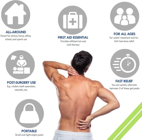 عبوات ثلج هلامية صغيرة مستديرة مع دعامة من القماش للعلاج الساخن أو البارد - مثالية لأسنان الحكمة، والعيون المتعبة، والصداع، وإصابات الأطفال وآلام الأطفال (مرنة، قابلة لإعادة الاستخدام، متعددة الأغراض، 5 عبوات in Kuwait