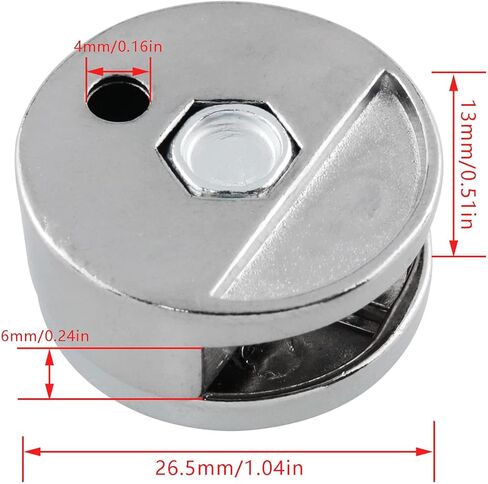 Mutai Mirror Clip 4PCS Frameless Zinc Alloy Mirror Wall Holder Clips Rond Glass Clamp Mirror Wall Hanging Mounting Fixing Kit with Screws and Anchors in Kuwait