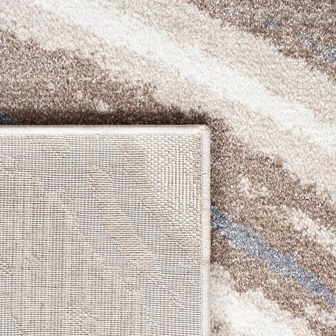SAFAVIEH Cyrus Shag Collection 2'2" x 9' Ivory/Grey CYR126A Modern Abstract Non-Shedding Living Room Bedroom Dining Room Entryway Plush 0.8-inch Thick Runner Rug in Saudi Arabia
