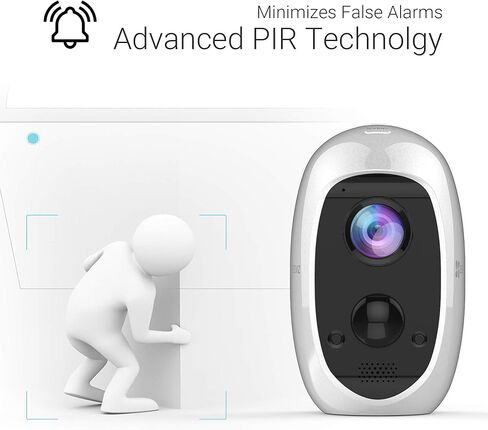 EZVIZ C3A - كاميرا أمان 1080 بكسل خالية من الأسلاك بنسبة 100%، صوت ثنائي الاتجاه، كشف الحركة PIR، رؤية ليلية بطول 25 قدمًا in Kuwait