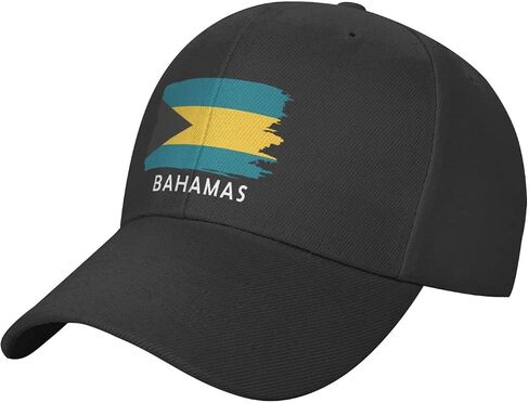Bahamas Flag Peaked Cap Unisex Trucker Dad Hat Adjustable Casual Sports Sun Hat for Mens Womens Black, Black, One size in Saudi Arabia