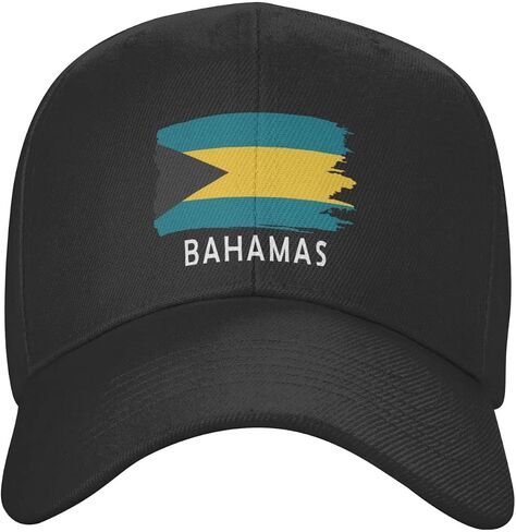 Bahamas Flag Peaked Cap Unisex Trucker Dad Hat Adjustable Casual Sports Sun Hat for Mens Womens Black, Black, One size in Saudi Arabia