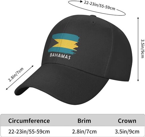 Bahamas Flag Peaked Cap Unisex Trucker Dad Hat Adjustable Casual Sports Sun Hat for Mens Womens Black, Black, One size in Saudi Arabia
