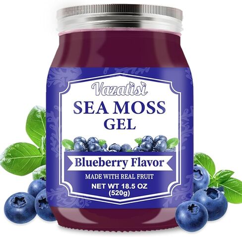 جل طحالب البحر 18.5 أونصة، نكهة الأناناس النباتية الخام العضوية لبشرة الشعر ودعم الغدة الدرقية والمناعة، جل طحالب البحر الأيرلندية المصنوعة يدويًا، طعام فائق غني بـ 102 فيتامين ومعادن in Kuwait