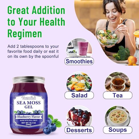 جل طحالب البحر 18.5 أونصة، نكهة الأناناس النباتية الخام العضوية لبشرة الشعر ودعم الغدة الدرقية والمناعة، جل طحالب البحر الأيرلندية المصنوعة يدويًا، طعام فائق غني بـ 102 فيتامين ومعادن in Kuwait