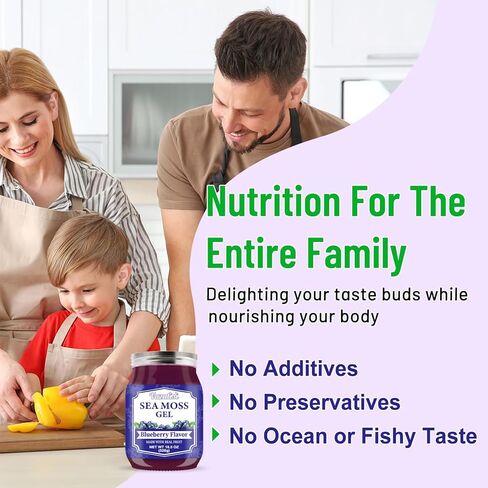 جل طحالب البحر 18.5 أونصة، نكهة الأناناس النباتية الخام العضوية لبشرة الشعر ودعم الغدة الدرقية والمناعة، جل طحالب البحر الأيرلندية المصنوعة يدويًا، طعام فائق غني بـ 102 فيتامين ومعادن in Kuwait