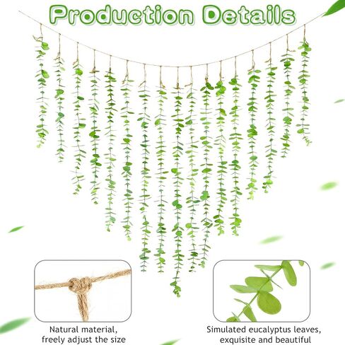 Maitys Eucalyptus Hanging Wall Decor Artificial Boho Decor Fake Eucalyptus Vine Decoration for Bathroom Bedroom Farmhouse Nursery House in Saudi Arabia