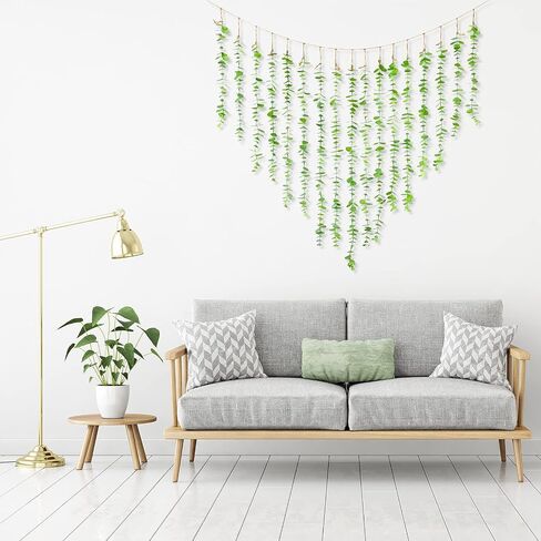 Maitys Eucalyptus Hanging Wall Decor Artificial Boho Decor Fake Eucalyptus Vine Decoration for Bathroom Bedroom Farmhouse Nursery House in Saudi Arabia