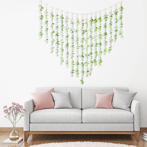 Maitys Eucalyptus Hanging Wall Decor Artificial Boho Decor Fake Eucalyptus Vine Decoration for Bathroom Bedroom Farmhouse Nursery House in Saudi Arabia