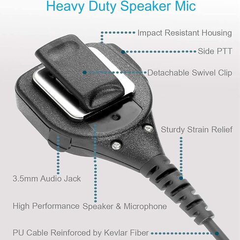 ميكروفون مكبر صوت عالي التحمل لمكبر صوت BaoFeng على الكتف متوافق مع BaoFeng UV-5R BF-F8HP UV-82 UV-5X3 Retevis RT22 Kenwood BTECH TYT in Kuwait