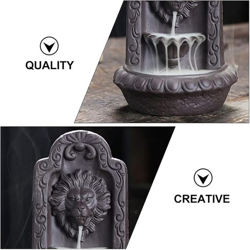 مبخرة من السيراميك من روسينيس وبخاخر الشلال وحوامل البخور المتدفق الخلفي والبخور على شكل أسد لتزيين المنزل والمكتب in Kuwait