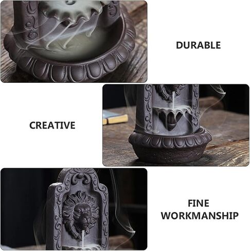 مبخرة من السيراميك من روسينيس وبخاخر الشلال وحوامل البخور المتدفق الخلفي والبخور على شكل أسد لتزيين المنزل والمكتب in Kuwait