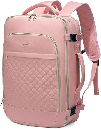 Roysmart Travel Backpack for Women, Carry on Suitcase Bag Personal Item Bag for Airlines, Outdoor Waterproof Hiking Backpack, Sports Rucksack Dasual Daypack-Pink in Saudi Arabia