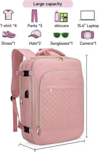 Roysmart Travel Backpack for Women, Carry on Suitcase Bag Personal Item Bag for Airlines, Outdoor Waterproof Hiking Backpack, Sports Rucksack Dasual Daypack-Pink in Saudi Arabia