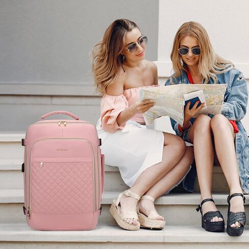 Roysmart Travel Backpack for Women, Carry on Suitcase Bag Personal Item Bag for Airlines, Outdoor Waterproof Hiking Backpack, Sports Rucksack Dasual Daypack-Pink in Saudi Arabia
