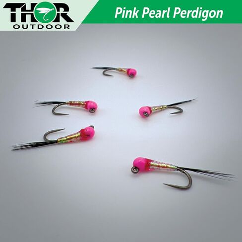 Thor Outdoor Perdigon Euro Nymph Fly Fishing Flies with Tungsten Bead for Trout, Panfish, Bluegill in Kuwait