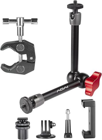 ذراع احتكاك مفصلي قابل للتعديل مقاس 11 بوصة من ADAI ومشبك كبير للغاية لجهاز كاميرا DSLR، شاشة LCD، أضواء LED، ضوء فلاش/DJI Osmo in Kuwait