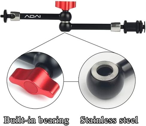 ذراع احتكاك مفصلي قابل للتعديل مقاس 11 بوصة من ADAI ومشبك كبير للغاية لجهاز كاميرا DSLR، شاشة LCD، أضواء LED، ضوء فلاش/DJI Osmo in Kuwait