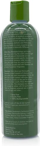 Green Groom White Dog Shampoo, 16 oz - Naturally Derived, Chamomile Extract, Infused with Coconut Oil and Protein, Restores Coat's Natural Shade, Brightens and Whitens… in Kuwait