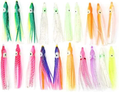 VGEBY 20Pcs Squid Fishing Lures, Artificial Soft Octopus Skirts Trolling Saltwater Bait(6cm) Squid Skirts Fishing Saltwater Squid Skirts Fishing Saltwater Squid Skirts Fishing Saltwater in Saudi Arabia