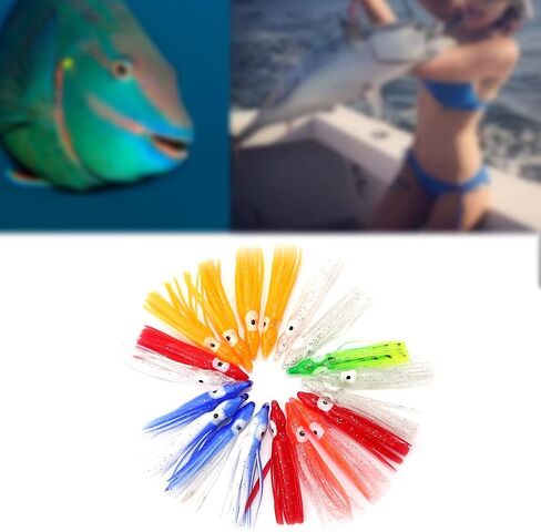 VGEBY 20Pcs Squid Fishing Lures, Artificial Soft Octopus Skirts Trolling Saltwater Bait(6cm) Squid Skirts Fishing Saltwater Squid Skirts Fishing Saltwater Squid Skirts Fishing Saltwater in Saudi Arabia