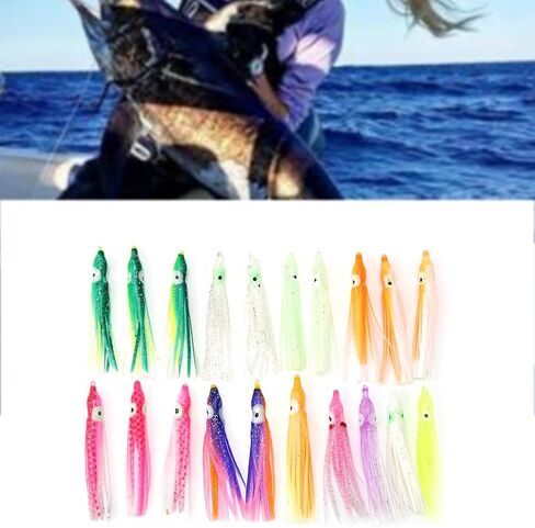 VGEBY 20Pcs Squid Fishing Lures, Artificial Soft Octopus Skirts Trolling Saltwater Bait(6cm) Squid Skirts Fishing Saltwater Squid Skirts Fishing Saltwater Squid Skirts Fishing Saltwater in Saudi Arabia