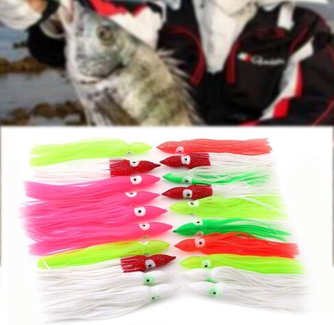 VGEBY 20Pcs Squid Fishing Lures, Artificial Soft Octopus Skirts Trolling Saltwater Bait(6cm) Squid Skirts Fishing Saltwater Squid Skirts Fishing Saltwater Squid Skirts Fishing Saltwater in Saudi Arabia