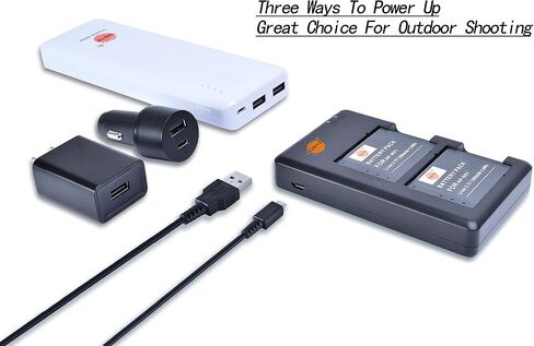 استبدال DSTE لبطارية 2X NP-BD1 + شاحن بطارية مزدوج سريع مع كابل Micro USB متوافق مع كاميرا Sony Cyber-Shot DSC-G3 DSC-T2 T70 T75 T77 T90 T200 T300 T900 TX1 مثل كاميرا NPBD1 NP-FD1 in Saudi Arabia