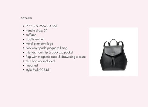 Kate Spade Lizzie Medium Backpack (Black) in Saudi Arabia
