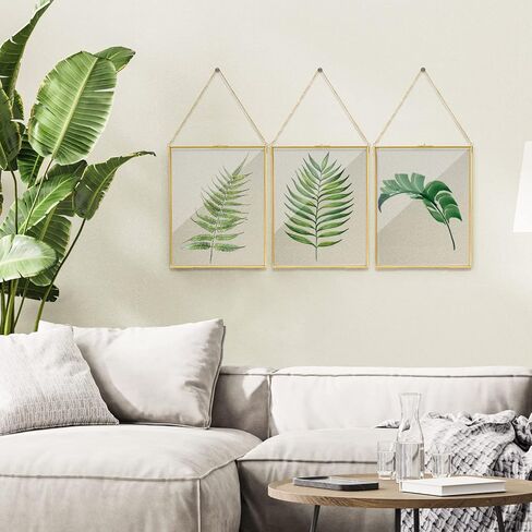 إطار صور معلق من النحاس من AVLA، إطار عائم زجاجي مزدوج مقاس 11 × 14 بوصة، إطار عرض عمل فني كبير للصور للزهور المضغوطة، إطار حائط المعرض الذهبي للعينة والشهادة وديكور المنزل in Saudi Arabia