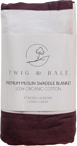 TWIG & BALE College Station Texas A&M Baby Blanket Organic Cotton Muslin Swaddle Blanket - 47" x 43" - Fans of Texas A&M Baby Gift for Boys Girls Newborn Receiving Blankets in Kuwait