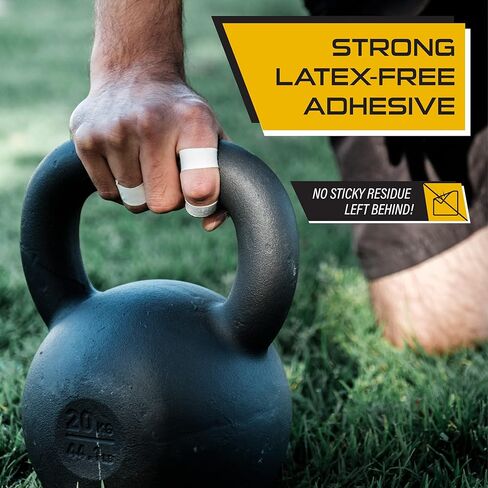 شريط أصابع رياضي من Nextrino - 3 لفات، خالي من اللاتكس، مقاوم للعرق للرياضة - أبيض in Kuwait