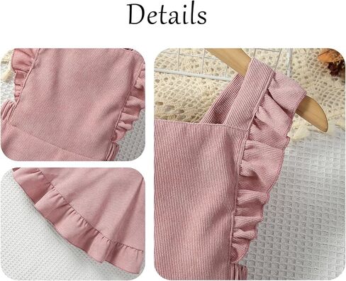 فستان AMAWMW للأطفال الصغار تنورة مكشكشة بدون أكمام وظهر قصير وزرة 6M-5T للفتيات الصغيرات in Kuwait