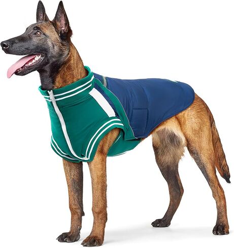 Dog Coat with Harness, Baseball Jacket for Medium and Large Dogs, Windproof Dog Warm Coat with Fleece Lining for Winter Outdoor (5XL) in Saudi Arabia
