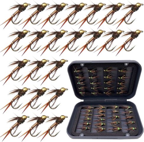 24Pcs Fly Fishing Flies Trout Lures Fishing Tackle Fly Fishing Flies with Boxed Trout Bass Artificial Fish Bait in Saudi Arabia