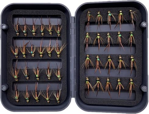24Pcs Fly Fishing Flies Trout Lures Fishing Tackle Fly Fishing Flies with Boxed Trout Bass Artificial Fish Bait in Saudi Arabia