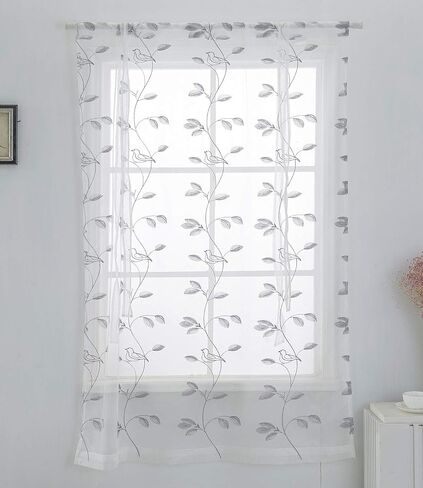 Molaxhome Roman Valance Curtain - Vintage Tie-Up Kitchen Window Treatment, Rod Pocket Botanical Print Curtain for Living Room, Farmhouse Style,45.7Wx63 L Inch in Kuwait