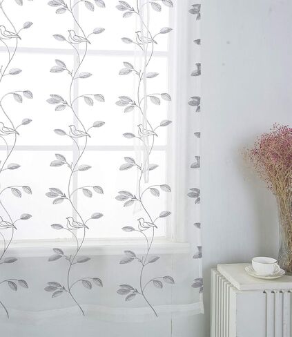 Molaxhome Roman Valance Curtain - Vintage Tie-Up Kitchen Window Treatment, Rod Pocket Botanical Print Curtain for Living Room, Farmhouse Style,45.7Wx63 L Inch in Kuwait