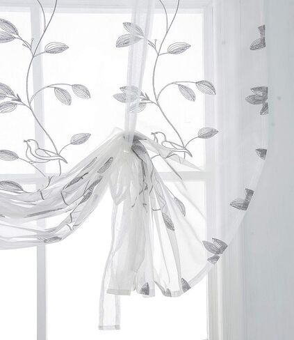 Molaxhome Roman Valance Curtain - Vintage Tie-Up Kitchen Window Treatment, Rod Pocket Botanical Print Curtain for Living Room, Farmhouse Style,45.7Wx63 L Inch in Kuwait