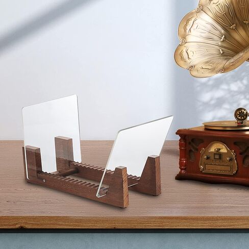 حامل تخزين سجل الفينيل الخشبي من Artliving - حامل سجلات IP من الفينيل - حامل عرض منظم تخزين الألبوم يحمل ما يصل إلى 50 ألبومًا | أقراص DVD | أقراص مضغوطة - بني in Kuwait