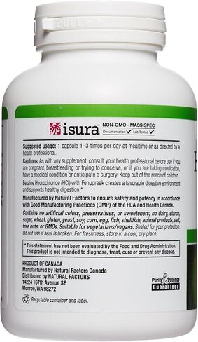 Natural Factors - Betaine HCL 500mg - Supports Normal Digestion in Saudi Arabia