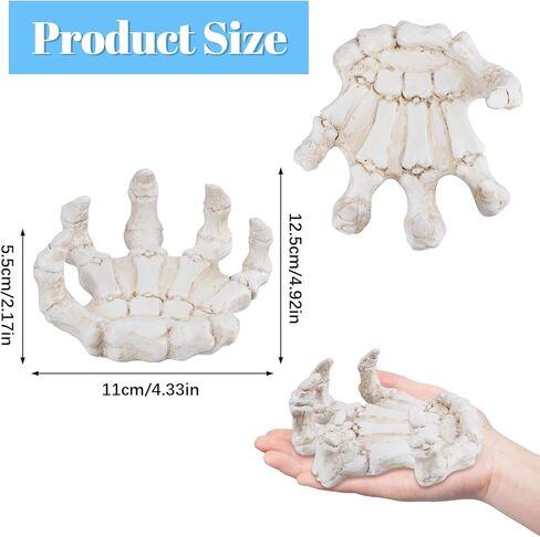 SHAIDOJIO Skull Hand Candle Holder, Resin Candlestick Holder, Gothic Skeleton Hand Coaster Holder, Creative Witch Hand Wall Mounted Hooks, Pillar Candle Stand for Halloween Christmas Home Decoration in Kuwait