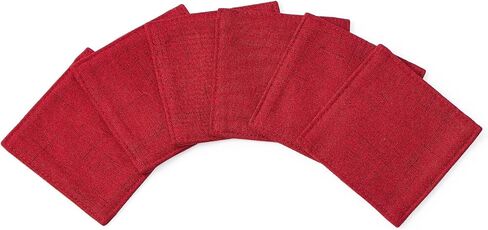 Camruntius Coasters for Drinks Absorbent Set of 6, 4 Inch Square Coasters for Coffee Table Wooden Table, Farmhouse 100% Cotton Cloth Drink Coster, Cup Coasters for Table, Office Desk (Coffee) in Saudi Arabia