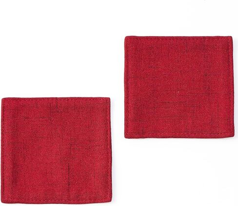 Camruntius Coasters for Drinks Absorbent Set of 6, 4 Inch Square Coasters for Coffee Table Wooden Table, Farmhouse 100% Cotton Cloth Drink Coster, Cup Coasters for Table, Office Desk (Coffee) in Saudi Arabia