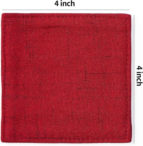 Camruntius Coasters for Drinks Absorbent Set of 6, 4 Inch Square Coasters for Coffee Table Wooden Table, Farmhouse 100% Cotton Cloth Drink Coster, Cup Coasters for Table, Office Desk (Coffee) in Saudi Arabia