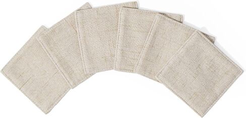 Camruntius Coasters for Drinks Absorbent Set of 6, 4 Inch Square Coasters for Coffee Table Wooden Table, Farmhouse 100% Cotton Cloth Drink Coster, Cup Coasters for Table, Office Desk (Coffee) in Saudi Arabia