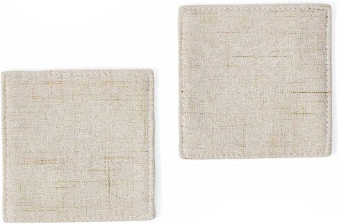 Camruntius Coasters for Drinks Absorbent Set of 6, 4 Inch Square Coasters for Coffee Table Wooden Table, Farmhouse 100% Cotton Cloth Drink Coster, Cup Coasters for Table, Office Desk (Coffee) in Saudi Arabia