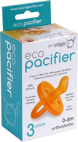 Ecopiggy Ecopacifier Orthodontic Natural Pacifier (3 Pack) 0-6 Mos in Saudi Arabia