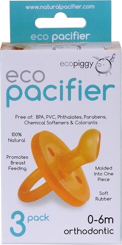 Ecopiggy Ecopacifier Orthodontic Natural Pacifier (3 Pack) 0-6 Mos in Saudi Arabia